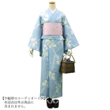 画像をギャラリービューアに読み込む, お仕立て上り浴衣 綿麻 水色地蝶々 京 帽子絞り 仕立て上りだから届いたらすぐ着れる 《ktウク》