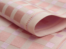 画像をギャラリービューアに読み込む, 正絹 単帯 きゅっと締めやすい博多織の半幅帯 ピンク地格子柄 四寸三分 浴衣帯 日本製 送料無料 tkフク