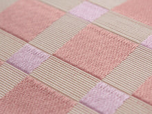 画像をギャラリービューアに読み込む, 正絹 単帯 きゅっと締めやすい博多織の半幅帯 ピンク地格子柄 四寸三分 浴衣帯 日本製 送料無料 tkフク