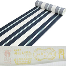画像をギャラリービューアに読み込む, 正絹 小紋 反物 丹後ちりめん フルオーダー 仕立て付き 着物 和装 和服 白地青系ストライプ柄 モダンデザイン 単品 女性 レディース 送料無料 hbワオ
