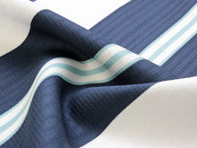 画像をギャラリービューアに読み込む, 正絹 小紋 反物 丹後ちりめん フルオーダー 仕立て付き 着物 和装 和服 白地青系ストライプ柄 モダンデザイン 単品 女性 レディース 送料無料 hbワオ