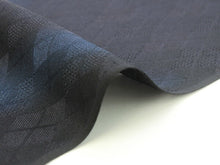 画像をギャラリービューアに読み込む, 夏着物正絹小紋反物 フルオーダー 仕立て付き 濃紺地菱地紋柄 モダンデザイン 紗 単品 女性 レディース 送料無料 hbワオ