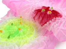 画像をギャラリービューアに読み込む, 子供浴衣 2点セット 送料無料 浴衣・へこ帯 オフホワイト地矢絣に撫子柄 ピンク帯 120 キッズ 女の子 子供 仕立て上り tbウラ SDGs