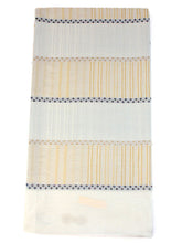 画像をギャラリービューアに読み込む, 夏 袋帯 絽 絹 西陣織 白地 薄ブルー ゴールド 横段縞 お仕立て付き フォーマル 和装 和服 帯 女性 レディース 夏物 夏用 日本製 送料無料 omクワ