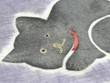 画像をギャラリービューアに読み込む, 浴衣 帯 レディース 単品 大人 半幅帯 送料無料 綿麻 京の帽子絞り 薄藤色地猫柄 女性 浴衣帯 半巾帯 2022 女性 和装帯 オリジナルNo.2 ktラニ