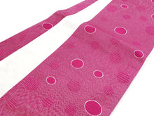 画像をギャラリービューアに読み込む, 洗える夏半幅帯 赤ピンク地水玉柄 単品 涼しげな帯 女性用 木綿や夏着物にも 《obクワ》