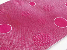 画像をギャラリービューアに読み込む, 洗える夏半幅帯 赤ピンク地水玉柄 単品 涼しげな帯 女性用 木綿や夏着物にも 《obクワ》