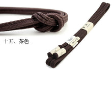 画像をギャラリービューアに読み込む, 帯締め 冠 正絹 単品 柿渋染め 京冠 ゆるぎ 緑 紫 朱色 赤 焦げ茶 オフホワイト 黄色 青 カラー Mサイズ 色 平組 洒落 レディース 着付け小物 女性 和装小物 日本製 撚り房 urおと KZ セール対象外