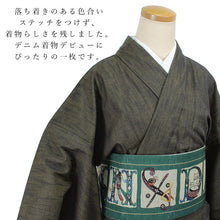 画像をギャラリービューアに読み込む, デニム着物 洗える 単衣 フリーサイズ 無地 シャンブレーデニム 紺 ネイビー イエロー グリーン ストレッチ素材 レディース 女性 着物 IKS イクス 日本製 綿 送料無料 京都 ekくわ KZ セール対象外