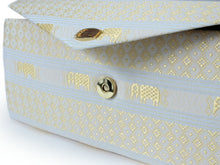 画像をギャラリービューアに読み込む, 草履バッグセット レディース 24.0cm 24.5cm 25.0cm Lサイズ 礼装用 洒落用 両用 フォーマル カジュアル 白 ゴールド ぞう ゾウ エキゾチック柄 二枚芯 ぞうり バック 女性 和装 和服 着物 送料無料 セール