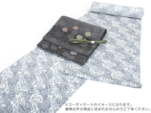 画像をギャラリービューアに読み込む, 正絹 小紋 反物 丹後ちりめん 仕立て付き 反物 単品 着物のみ グレー 白 紺 京更紗 着物 女性 レディース 和装 和服 モダン 送料無料 日本製 京都 urウラ