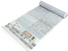 画像をギャラリービューアに読み込む, 大島紬 着物 正絹 反物 仕立て付き 田畑織物謹製 未仕立て 未使用 新品 白 紺 唐草 ぼかし 染め分け 証紙付き しゃれ着 洒落 和服 和装女性 レディース urクウ 送料無料 日本製