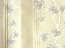 画像をギャラリービューアに読み込む, 洗える着物 袷 レトロ モダン 小紋 フリーサイズ ベージュ 縞 ツタ 柄 レディース 仕立て上がり ハナエモリ hanae mori プレタ ktふう KZ