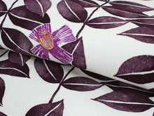 画像をギャラリービューアに読み込む, 洗える着物 袷 レトロ モダン 小紋 フリーサイズ オフホワイト 紫 椿 柄 レディース 仕立て上がり 金子みすゞ みすず プレタ ktふに KZ