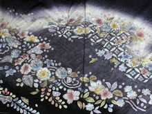 画像をギャラリービューアに読み込む, 訪問着 正絹 未仕立て 仮絵羽 黒 紫 辻が花訪問着 単品 仕立て付き ガード加工 足袋 プレゼント 新品 色 販売 購入 礼装 既婚 旅館 料亭 女将 仕事 パーティー 送料無料