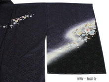 画像をギャラリービューアに読み込む, 訪問着 正絹 未仕立て 仮絵羽 黒 紫 辻が花訪問着 単品 仕立て付き ガード加工 足袋 プレゼント 新品 色 販売 購入 礼装 既婚 旅館 料亭 女将 仕事 パーティー 送料無料