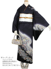 画像をギャラリービューアに読み込む, 訪問着 正絹 未仕立て 仮絵羽 黒 紫 辻が花訪問着 単品 仕立て付き ガード加工 足袋 プレゼント 新品 色 販売 購入 礼装 既婚 旅館 料亭 女将 仕事 パーティー 送料無料