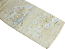 画像をギャラリービューアに読み込む, 訪問着 正絹 未仕立て ベージュ 花 貝桶 単品 仕立て付き ガード加工 足袋 プレゼント 新品 色 販売 購入 礼装 既婚 旅館 料亭 女将 仕事 パーティー 送料無料