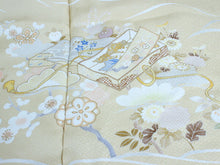 画像をギャラリービューアに読み込む, 訪問着 正絹 未仕立て ベージュ 花 貝桶 単品 仕立て付き ガード加工 足袋 プレゼント 新品 色 販売 購入 礼装 既婚 旅館 料亭 女将 仕事 パーティー 送料無料