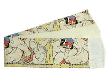 画像をギャラリービューアに読み込む, 半幅帯 長尺 イエロークリーム地 歌川国芳 朝比奈小人嶋遊 西陣織 酒井守謹製 絹混 リバーシブル 着物 半幅帯 新品 日本製 女性 レディース 小袋帯 半帯 細帯 帯 半巾帯 和装 和服 2052 urフコ