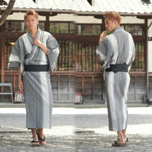 画像をギャラリービューアに読み込む, 浴衣 メンズ 単品 M L LLサイズ 近江ちぢみ グレー 縞 仕立上がり 大人 紳士 男性 ゆかた 2022 和装 和服 浴衣のみ 夏祭り 花火大会 送料無料