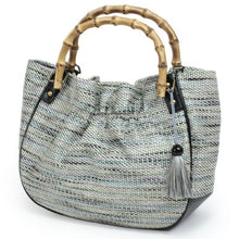 画像をギャラリービューアに読み込む, バッグ レディース 夏物 単品 浴衣 巾着型 タッセル付き バンブー 竹 ブラック ボーダー 縞 女性 バック ゆかた 浴衣バッグ 手提げ 和装 和服 きもの レトロ あす楽 kbオニ