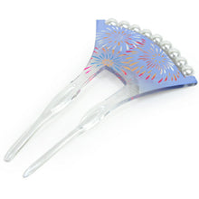 画像をギャラリービューアに読み込む, かんざし 和装 パール バチ型 クリア ブルー 花火 流水 柄 和装小物 簪 kanzasi 髪飾り スケルトン ヘアアクセサリー 夏 和装 和服 小物 レディース 女性 着物 日本製 KZ kbふら