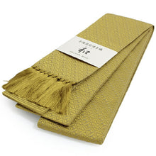 画像をギャラリービューアに読み込む, 浴衣 メンズ 角帯 単品 フリーサイズ 博多織 からし 斜め格子 リバーシブル 男性 紳士 着物 和装 和服 新品 日本製 送料無料 京都 omフチ