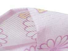 画像をギャラリービューアに読み込む, 洗える着物 絽 セット 夏 夏物 絽 4点セット ピンク パープル 菊 ベージュ帯 小紋 名古屋帯 大人 L サイズ レディース 女性 きもの 和装 和服 送料無料 あす楽 wgワク