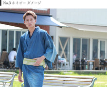 画像をギャラリービューアに読み込む, 着物 セット メンズ デニム着物 デビュー 8点フルセット 着物 角帯 半襦袢 ステテコ 腰紐 2本 足袋 雪駄 着物セット 初心者 カジュアル デニム 初めて 和装 和服 メンズ 男性 紳士 着物デビューセット セール対象外