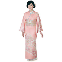 画像をギャラリービューアに読み込む, 洗える着物 訪問着 セット 18点フルセット ピンク地 華紋唐草柄 フリー サイズ アッシュエル HL 訪問着 袋帯 長襦袢 草履 バッグ 着付け小物一式 白足袋 和装 和服 レディース 着物 セット フォーマル 送料無料 セール対象外