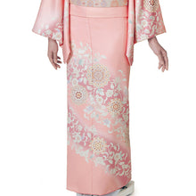画像をギャラリービューアに読み込む, 洗える着物 訪問着 セット 18点フルセット ピンク地 華紋唐草柄 フリー サイズ アッシュエル HL 訪問着 袋帯 長襦袢 草履 バッグ 着付け小物一式 白足袋 和装 和服 レディース 着物 セット フォーマル 送料無料 セール対象外