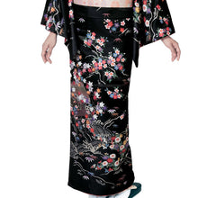 画像をギャラリービューアに読み込む, 洗える着物 訪問着 セット 18点フルセット 黒地 茶屋辻 フリー サイズ アッシュエル HL 訪問着 袋帯 長襦袢 草履 バッグ 着付け小物一式 白足袋 和装 和服 レディース 着物 セット フォーマル 送料無料