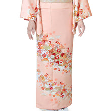 画像をギャラリービューアに読み込む, 訪問着 セット 購入 淡ピンク地 宝尽くし松竹梅 18点フルセット フリー サイズ 仕立て上がり 洗える着物 訪問着 袋帯 長襦袢 草履 バッグ 着付け小物一式 白足袋 セット 初心者 和装 和服 着物セット 洗え
