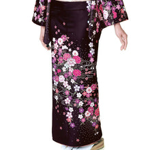 画像をギャラリービューアに読み込む, 洗える着物 訪問着 セット 18点フルセット 濃赤紫地 桜尽くし柄 フリー サイズ アッシュエル HL 訪問着 袋帯 長襦袢 草履 バッグ 着付け小物一式 白足袋 和装 和服 レディース 着物 セット フォーマル
