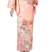 画像をギャラリービューアに読み込む, 洗える着物 訪問着 セット 18点フルセット サーモンピンク地 道長取り吉祥花柄 フリー サイズ アッシュエル HL 訪問着 袋帯 長襦袢 草履 バッグ 着付け小物一式 白足袋 和装 和服 レディース 着物 セット フォーマル 送料無料 セール対象外