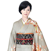 画像をギャラリービューアに読み込む, 訪問着 セット 購入 渋グレー地宝尽くし松竹梅 18点フルセット フリー サイズ 仕立て上がり 洗える着物 訪問着 袋帯 長襦袢 草履 バッグ 着付け小物一式 白足袋 セット 初心者 和装 和服 着物セット 洗える