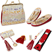 画像をギャラリービューアに読み込む, 七五三 はこせこセット 7歳 草履 バッグ 総柄 桜 花 手毬 黒 金 赤 緑 ピンク 白 女の子 子供 送料無料 帯締め 丸ぐけ 箱せこ 筥迫 かんざし 7点 21cm かかと セール対象外 KZ wgにく SDGs