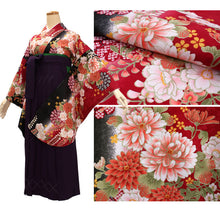 画像をギャラリービューアに読み込む, 卒業式 着物 二尺袖 単品 7柄 洗える ロング丈 フリーサイズ レディース フォーマル 和装 謝恩会 結婚式 十三参り 女性 ジュニア 袴 はかま 2尺袖