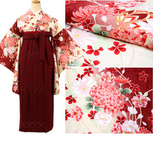 画像をギャラリービューアに読み込む, 卒業式 着物 二尺袖 単品 7柄 洗える ロング丈 フリーサイズ レディース フォーマル 和装 謝恩会 結婚式 十三参り 女性 ジュニア 袴 はかま 2尺袖