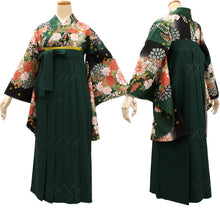 画像をギャラリービューアに読み込む, 袴セット 卒業式 袴 小学生 大学生 学生 購入 全6種類 二尺袖 着物 袴 セット 2点セット 黒 ジュニア 謝恩会 コスプレ