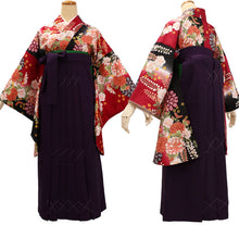 画像をギャラリービューアに読み込む, 袴セット 卒業式 袴 小学生 大学生 学生 購入 全6種類 二尺袖 着物 袴 セット 2点セット 黒 ジュニア 謝恩会 コスプレ