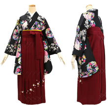 画像をギャラリービューアに読み込む, 袴セット 卒業式 小学生 大学生 女性 女の子 購入 全5種類 二尺袖 着物 刺繍 袴 セット 2点セット 黒 ジュニア 袴 セット 卒業 謝恩会 着付け コスプレ 送料無料 和装 和服 レディース 2022