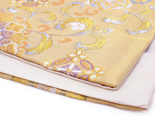 画像をギャラリービューアに読み込む, 袋帯 フォーマル 全通 金 花紋 唐草 宝相華 七宝 礼装用 仕立て上がり 訪問着 色無地 新品 未使用 日本製 レディース 女性 着物 帯 入学式 卒業式 和装 和服 ポリエステル 送料無料 KZ tkこに