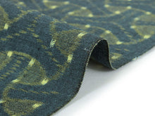 画像をギャラリービューアに読み込む, 木綿着物反物 久留米絣 レディース フルオーダー 仕立て付 グリーン 幾何学 白中絣 かすり 生地 単品 女性 カジュアル 単衣 小紋 和装 和服 新品 未使用 カジュアル 普段着 綿 コットン 洗える XS S M L XL 春 秋