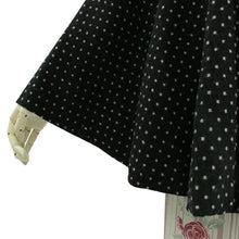 画像をギャラリービューアに読み込む, 着物 コート ケープ ポンチョ 冬 女性 レディース 着物コート 和装コート あったか 日本製 起毛 へちま衿 黒 ドット 防寒
