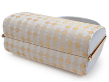 画像をギャラリービューアに読み込む, 草履バッグセット レディース フォーマル フリーサイズ 24.0cm 24.5cm 25.0cm 礼装用 白 金 銀 市松 格子 チェック 柄 ニ枚芯 ぞうり バック 女性 和装 和服 着物 モダン 送料無料 wgラニ