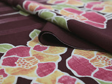 画像をギャラリービューアに読み込む, 着物 洗える着物 反物 レディース セミオーダー 仕立て付 XS S M L XL サイズ 袷 単衣 エンジ 紫 ストライプ 縞 椿 みすゞうた 金子みすゞ 呉服 和装 和服 女性 小紋 送料無料 きもの 羽織 コート KZ ktふく