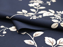 画像をギャラリービューアに読み込む, 着物 反物 正絹 丹後ちりめん フルオーダー 仕立て付き 濃紺地唐草 小紋 着物 和装 和服 単品 女性 レディース 送料無料 hbチト