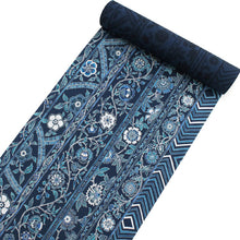 画像をギャラリービューアに読み込む, 着物 反物 正絹 丹後ちりめん フルオーダー 仕立て付き 濃紺 縞 更紗 小紋 着物 和装 和服 単品 女性 レディース 送料無料 hbチト